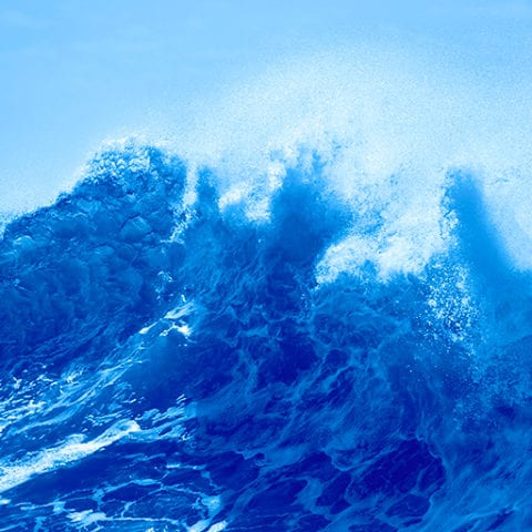 Waves with blue filter